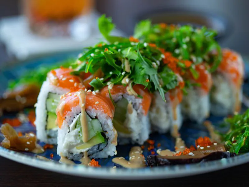 Fresh seaweed hand rolls with rice and seasonal ingredients at Sushi Feast AYCE, a Japanese Restaurant in Ocala